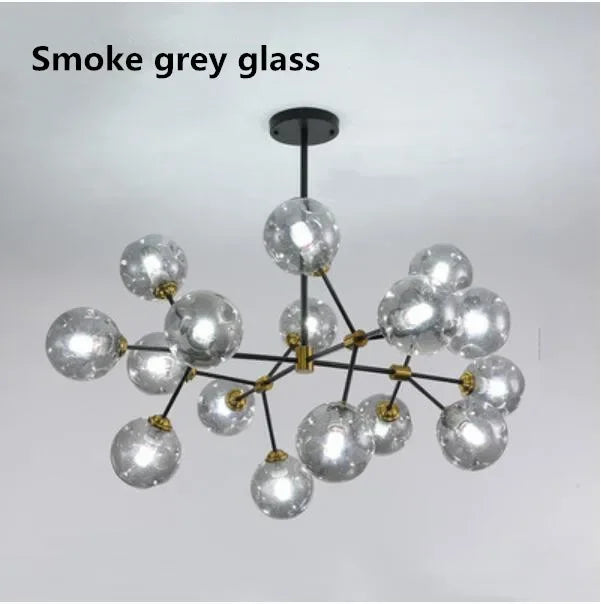 lustre suspendu design en verre pour décoration intérieure
