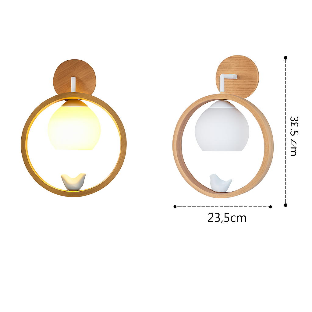 lustre suspendu en bois design oiseau pour décoration intérieure