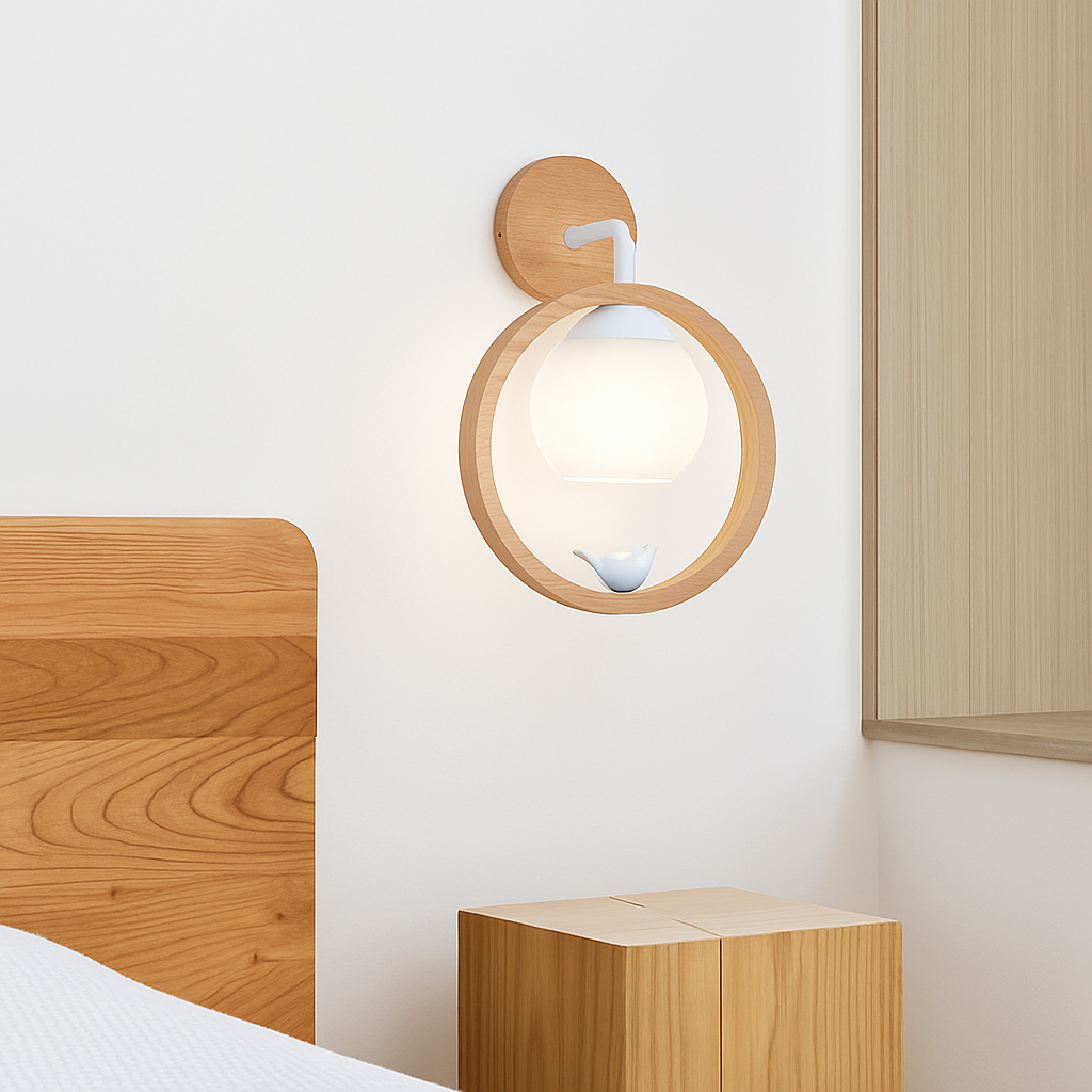 lustre suspendu en bois design oiseau pour décoration intérieure