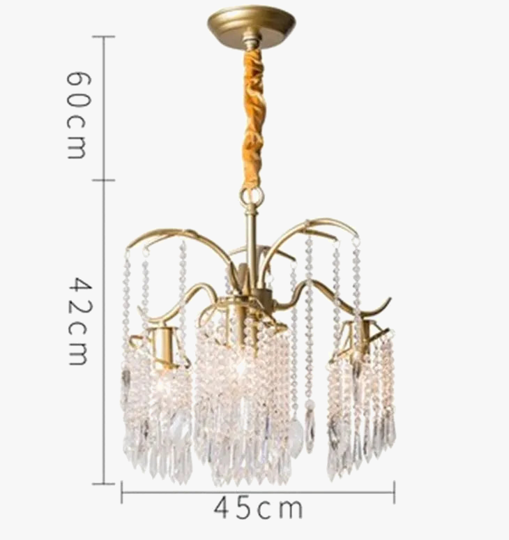lustre suspendu en cristal et métal doré élégant