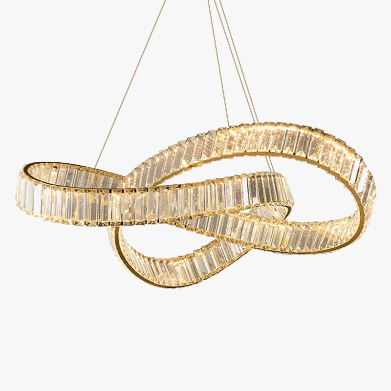 lustre suspendu en cristal spirale minimaliste moderne à led