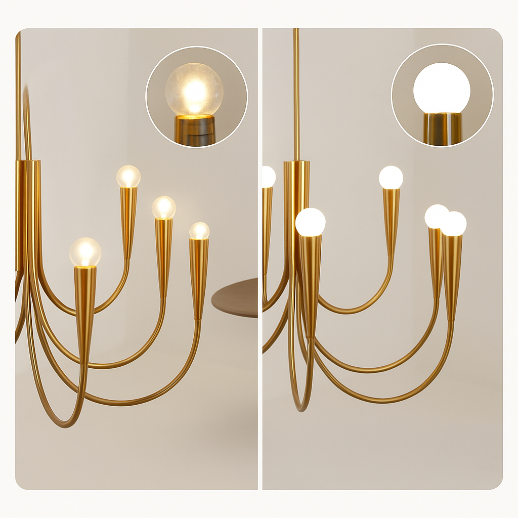 lustre suspendu en forme de bougie style français décoratif intérieur