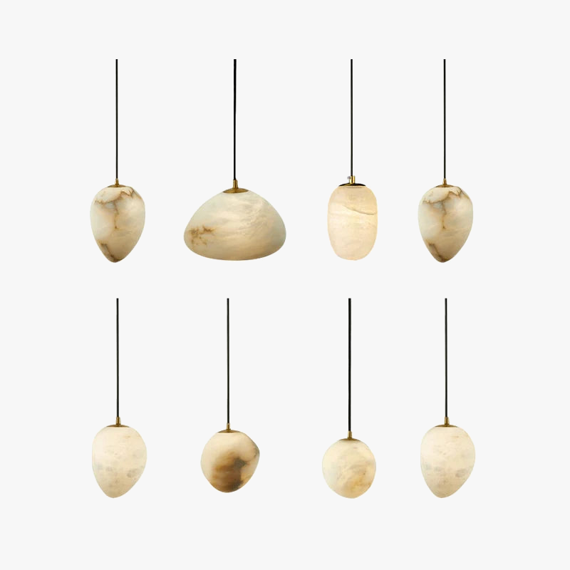 lustre suspendu en marbre géométrique design moderne pour intérieur