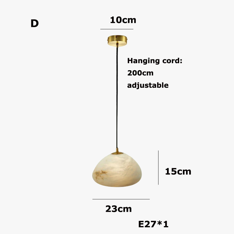 lustre suspendu en marbre géométrique pour éclairage moderne