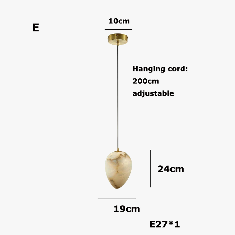 lustre suspendu en marbre géométrique pour éclairage moderne
