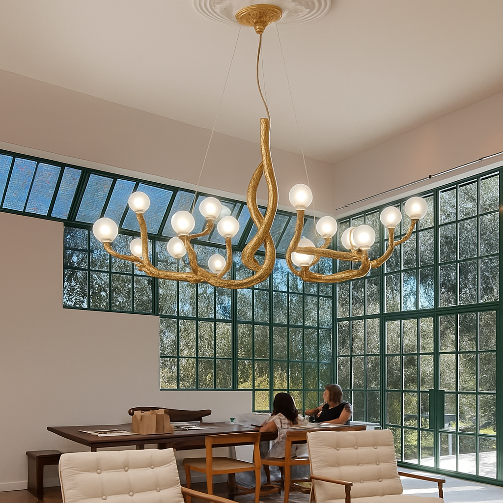 lustre suspendu en résine style moderne lampe rétro branche d'arbre