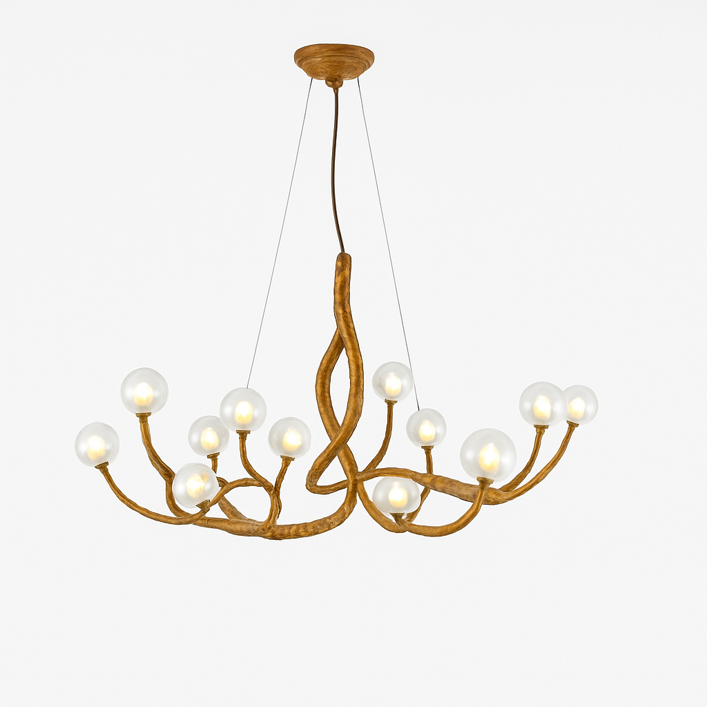 lustre suspendu en résine style moderne lampe rétro branche d'arbre