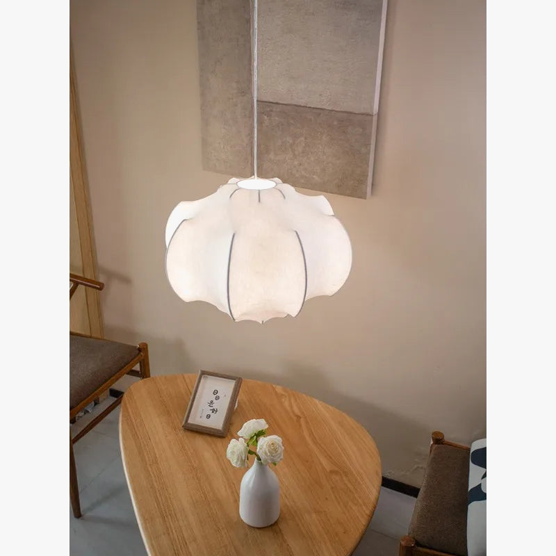 lustre suspendu en soie wabi-sabi pour décoration intérieure