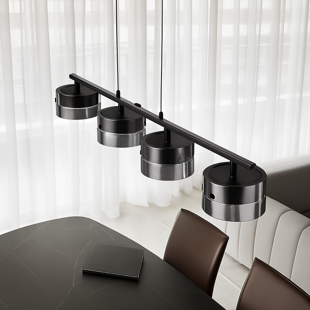 lustre suspendu en verre avec gradation réglable pour divers espaces