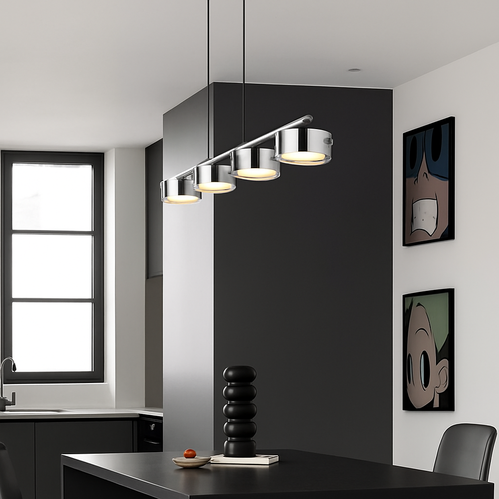 lustre suspendu en verre avec gradation réglable pour divers espaces