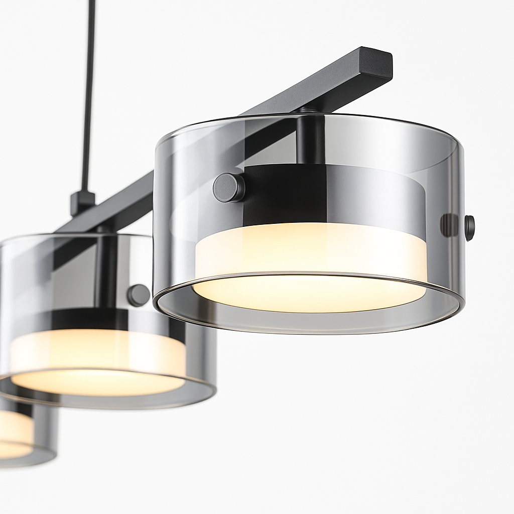 lustre suspendu en verre avec gradation réglable pour divers espaces
