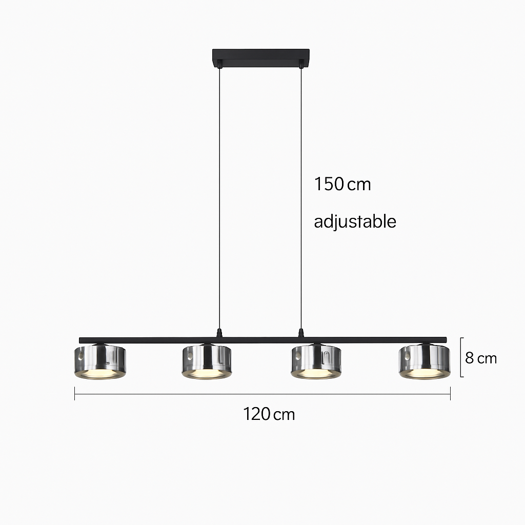 lustre suspendu en verre avec gradation réglable pour divers espaces