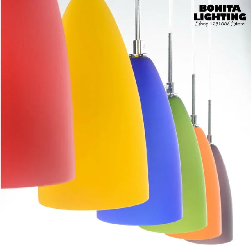lustre suspendu en verre dépoli pour décoration moderne de la maison