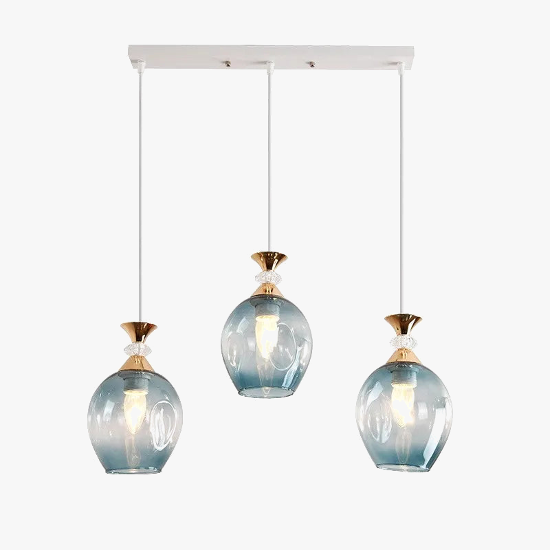 lustre suspendu en verre teinté pour décoration nordique de restaurant