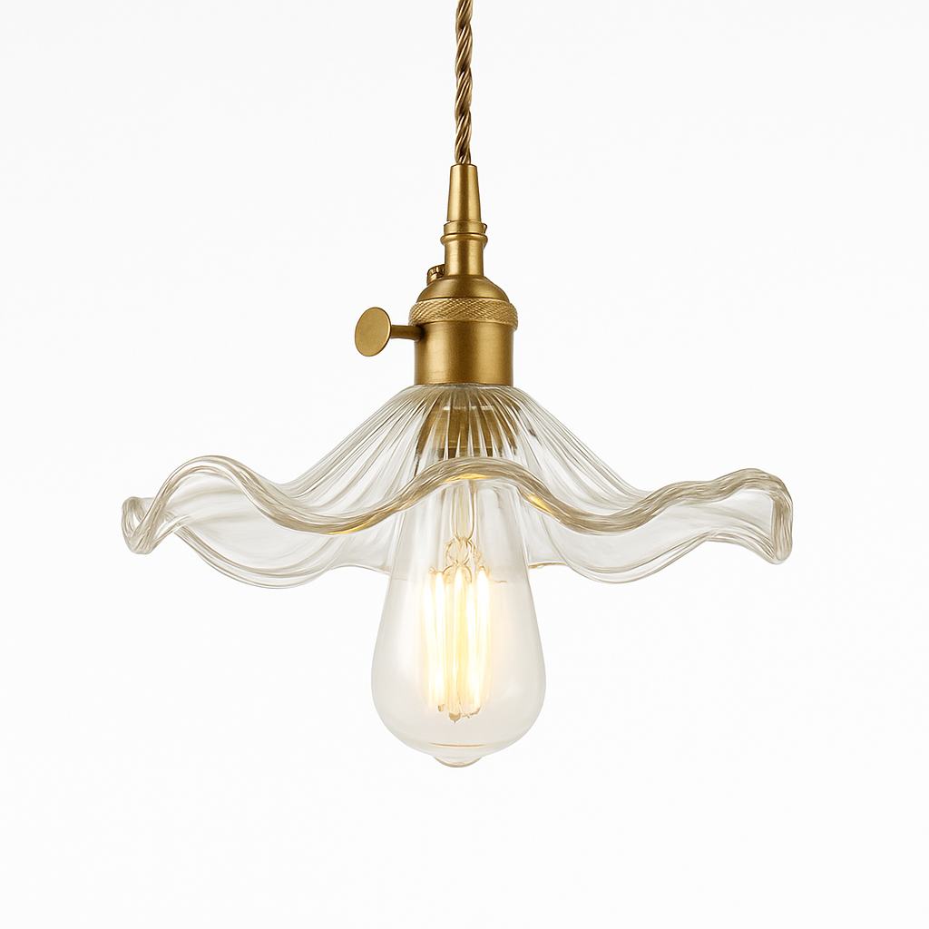 lustre suspendu en verre vintage pour intérieur nordique
