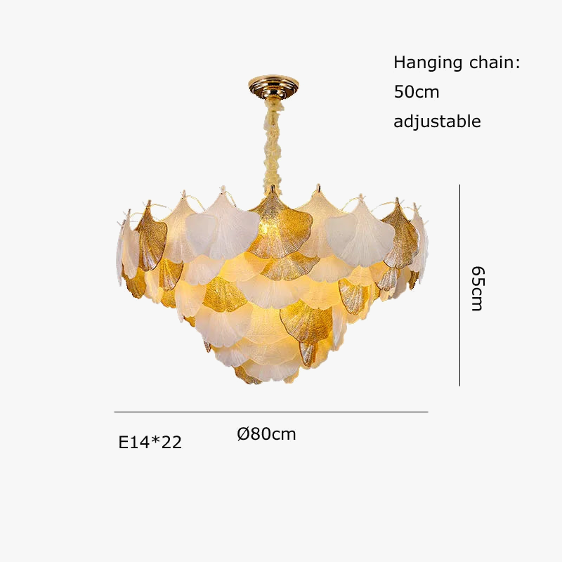 lustre suspendu led art déco ginkgo dimmable pour un éclairage élégant