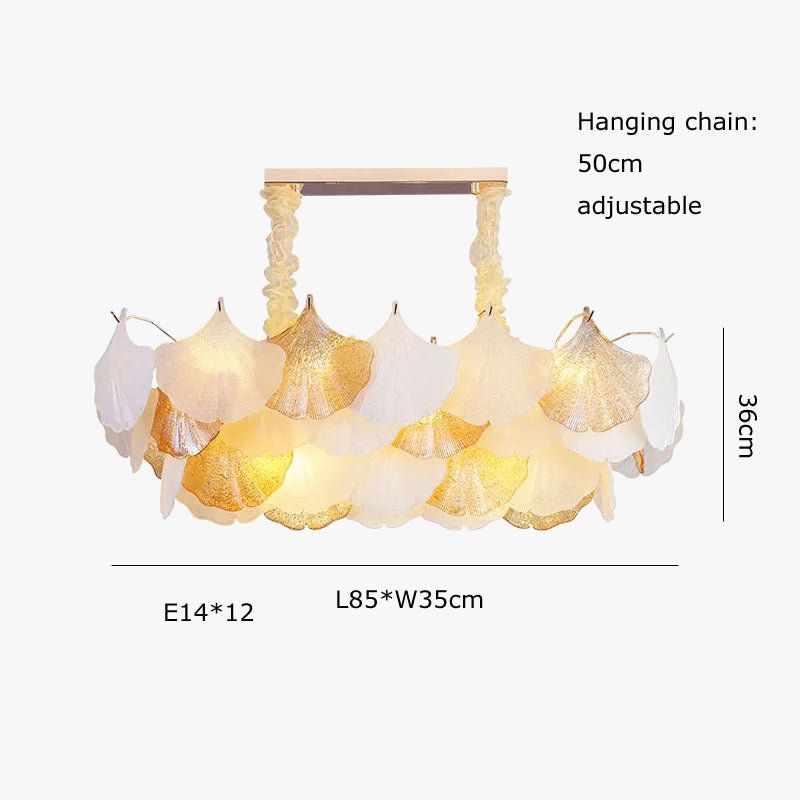 lustre suspendu à led design ginkgo réglable pour intérieur moderne