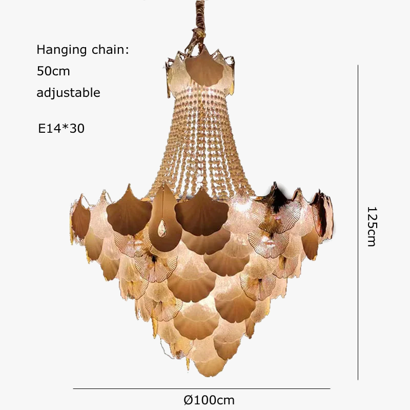 lustre suspendu à led design ginkgo réglable pour intérieur moderne