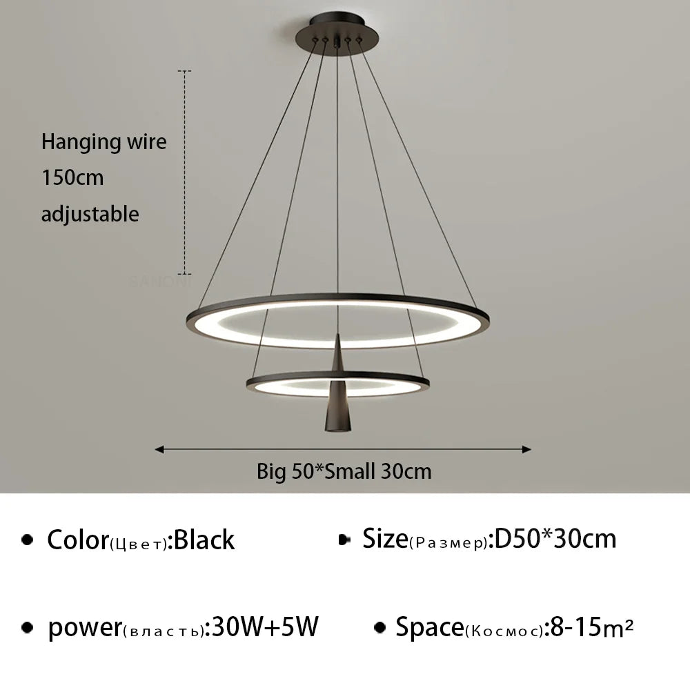 lustre suspendu à led moderne pour décoration intérieure élégante