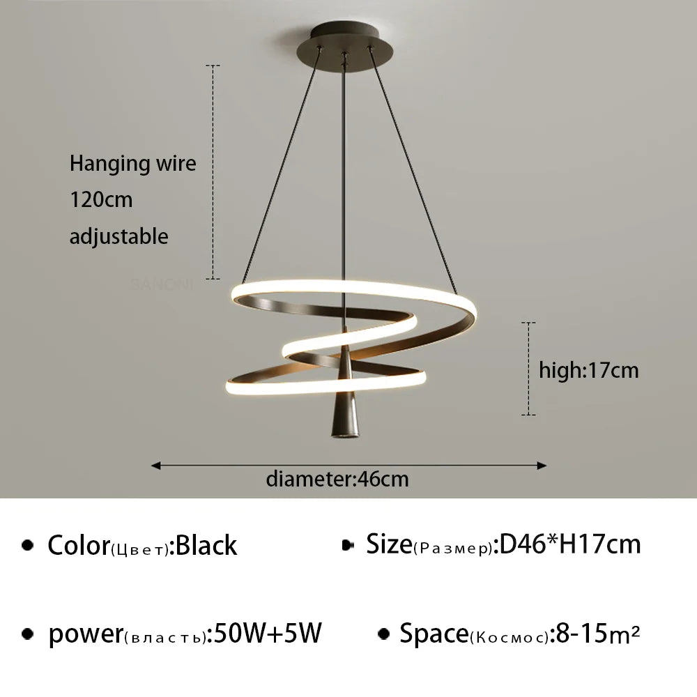 lustre suspendu à led moderne pour décoration intérieure élégante