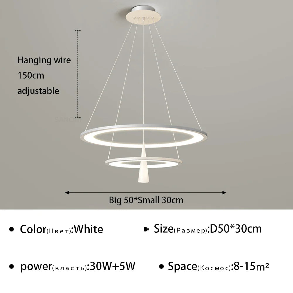 lustre suspendu à led moderne pour décoration intérieure élégante