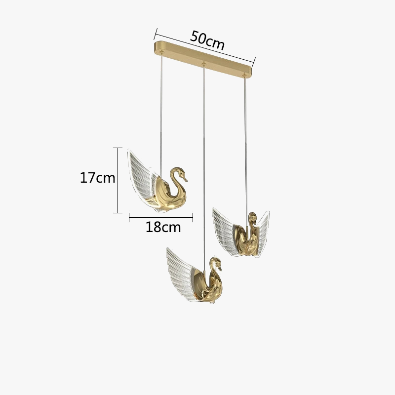 lustre suspendu led nordique design cygne de luxe