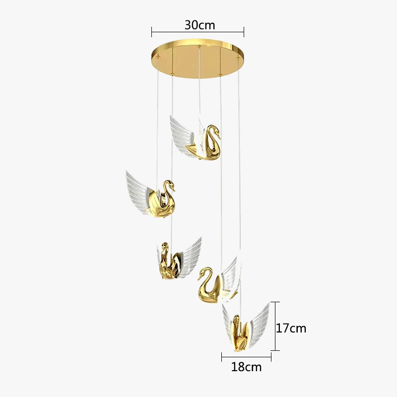 lustre suspendu led nordique design cygne de luxe