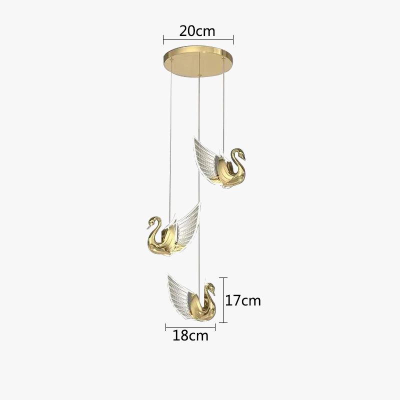 lustre suspendu led nordique design cygne de luxe