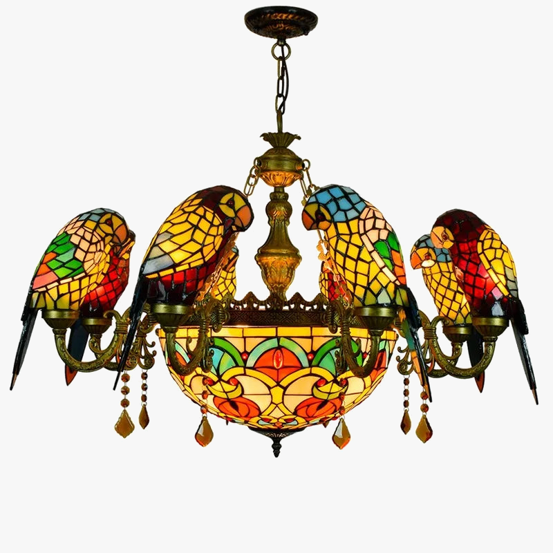 lustre suspendu led perroquet en verre post-moderne rétro américain