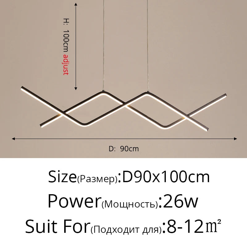 lustre suspendu moderne avec télécommande et lumières led intégrées