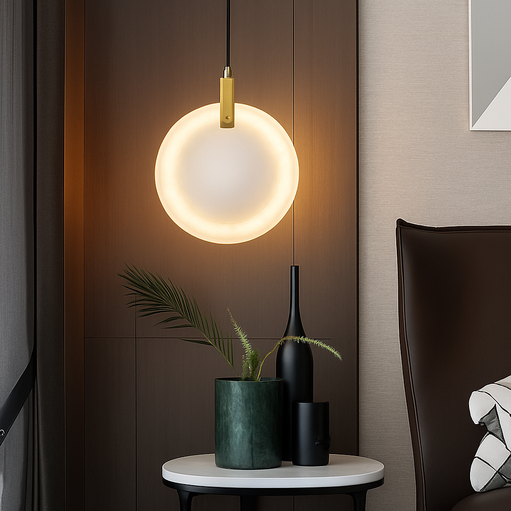 lustre suspendu moderne en marbre pour décoration ronde