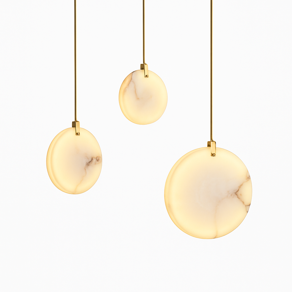 lustre suspendu moderne en marbre pour décoration ronde