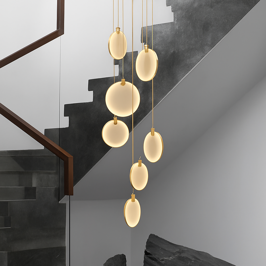 lustre suspendu moderne en marbre pour décoration ronde