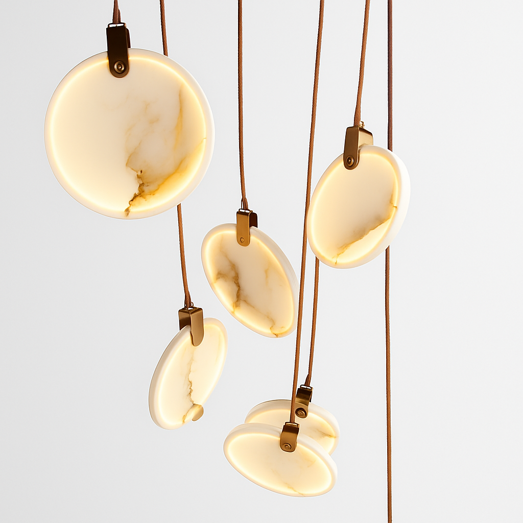 lustre suspendu moderne en marbre pour décoration ronde