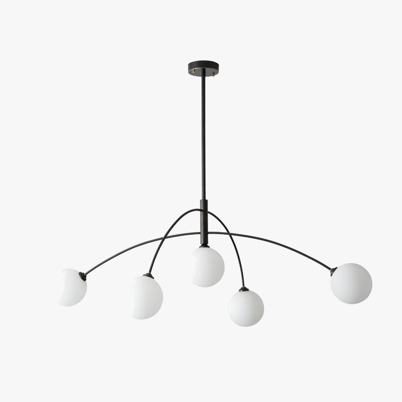 lustre suspendu moderne en verre laiteux pour intérieur élégant