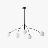 lustre suspendu moderne en verre laiteux pour intérieur élégant