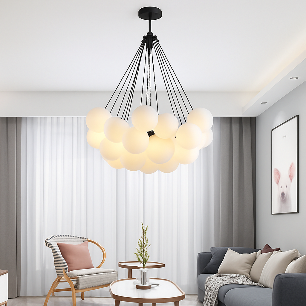 lustre suspendu moderne en verre pour décoration intérieure
