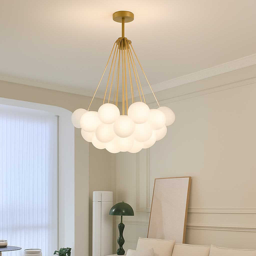 lustre suspendu moderne en verre pour décoration intérieure