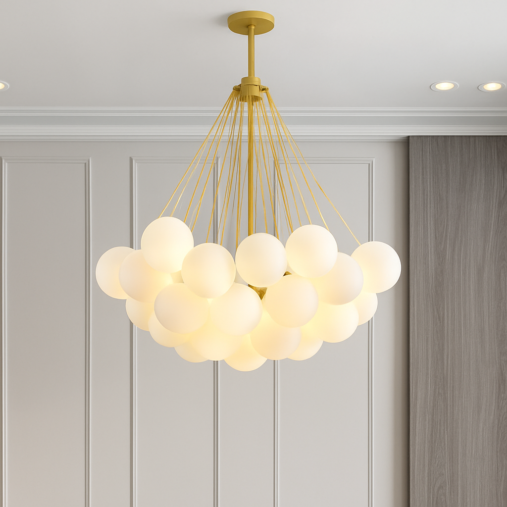 lustre suspendu moderne en verre pour décoration intérieure