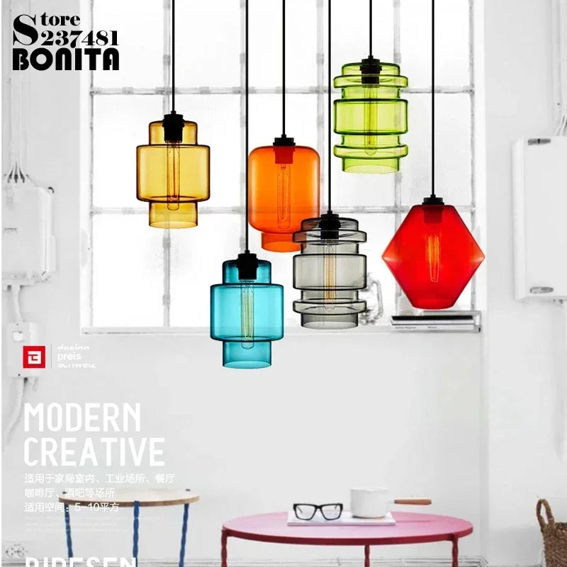 lustre suspendu moderne en verre transparent design élégant
