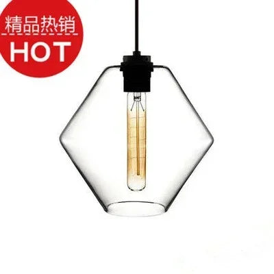 lustre suspendu moderne en verre transparent design élégant