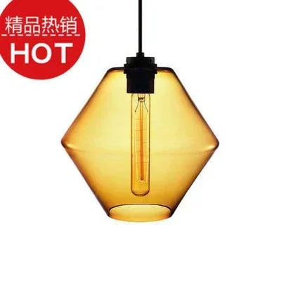 lustre suspendu moderne en verre transparent design élégant