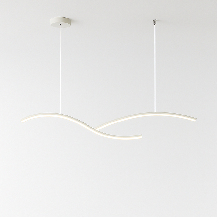 lustre suspendu moderne led avec abat-jour acrylique hyperbolique