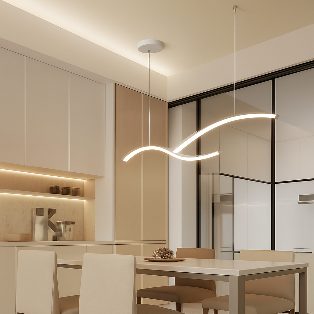 lustre suspendu moderne led avec abat-jour acrylique hyperbolique