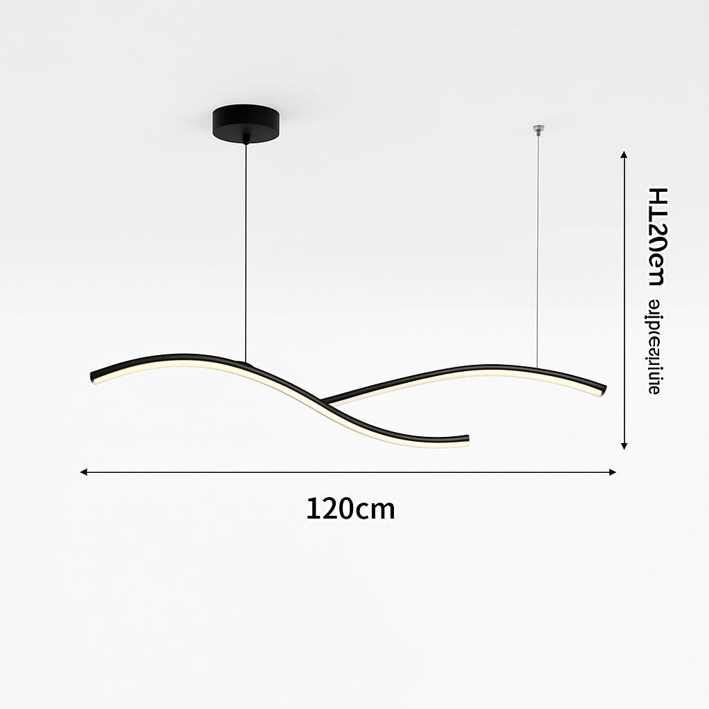 lustre suspendu moderne led avec abat-jour acrylique hyperbolique