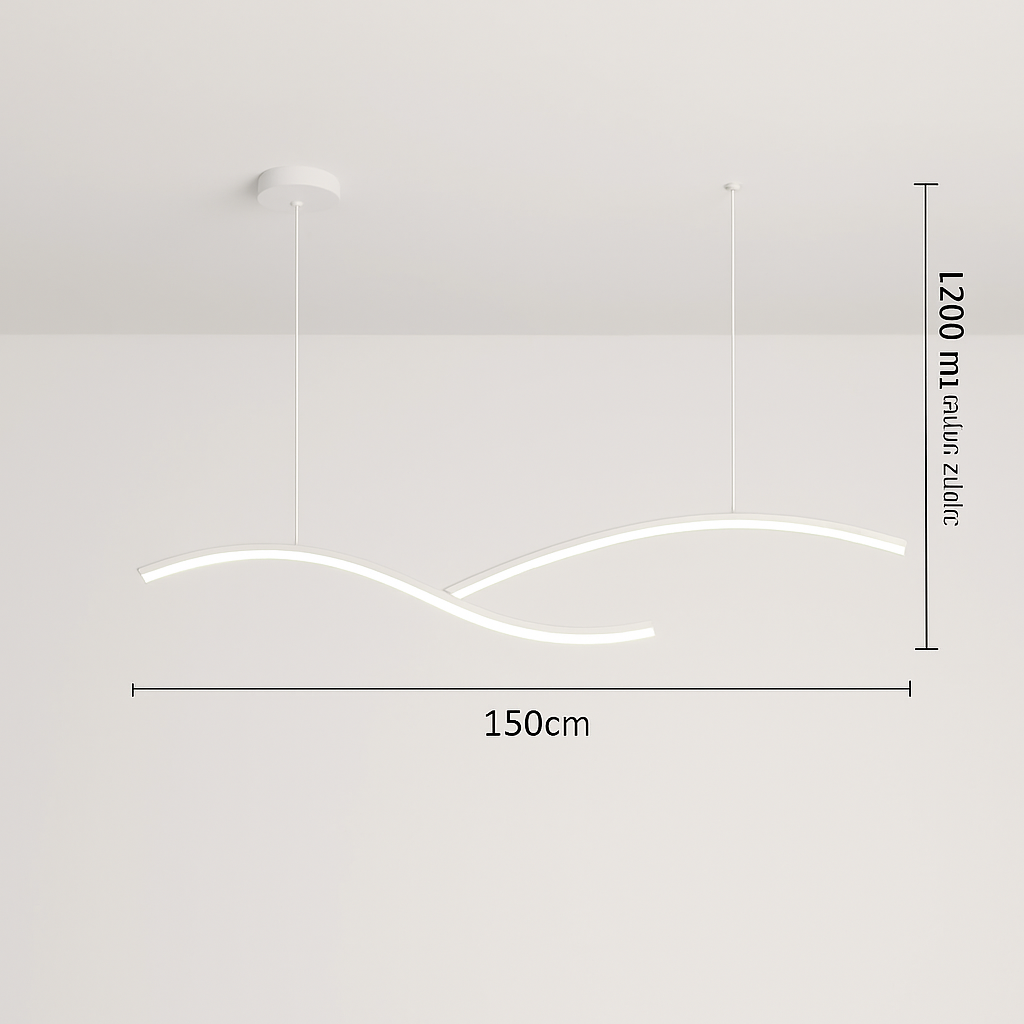 lustre suspendu moderne led avec abat-jour acrylique hyperbolique