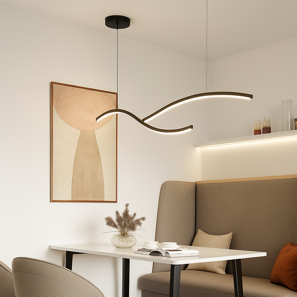 lustre suspendu moderne led avec abat-jour acrylique hyperbolique