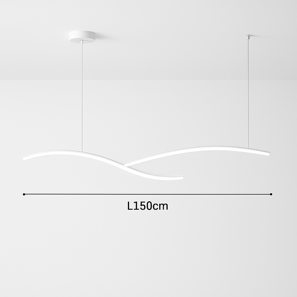 lustre suspendu moderne led avec abat-jour acrylique hyperbolique