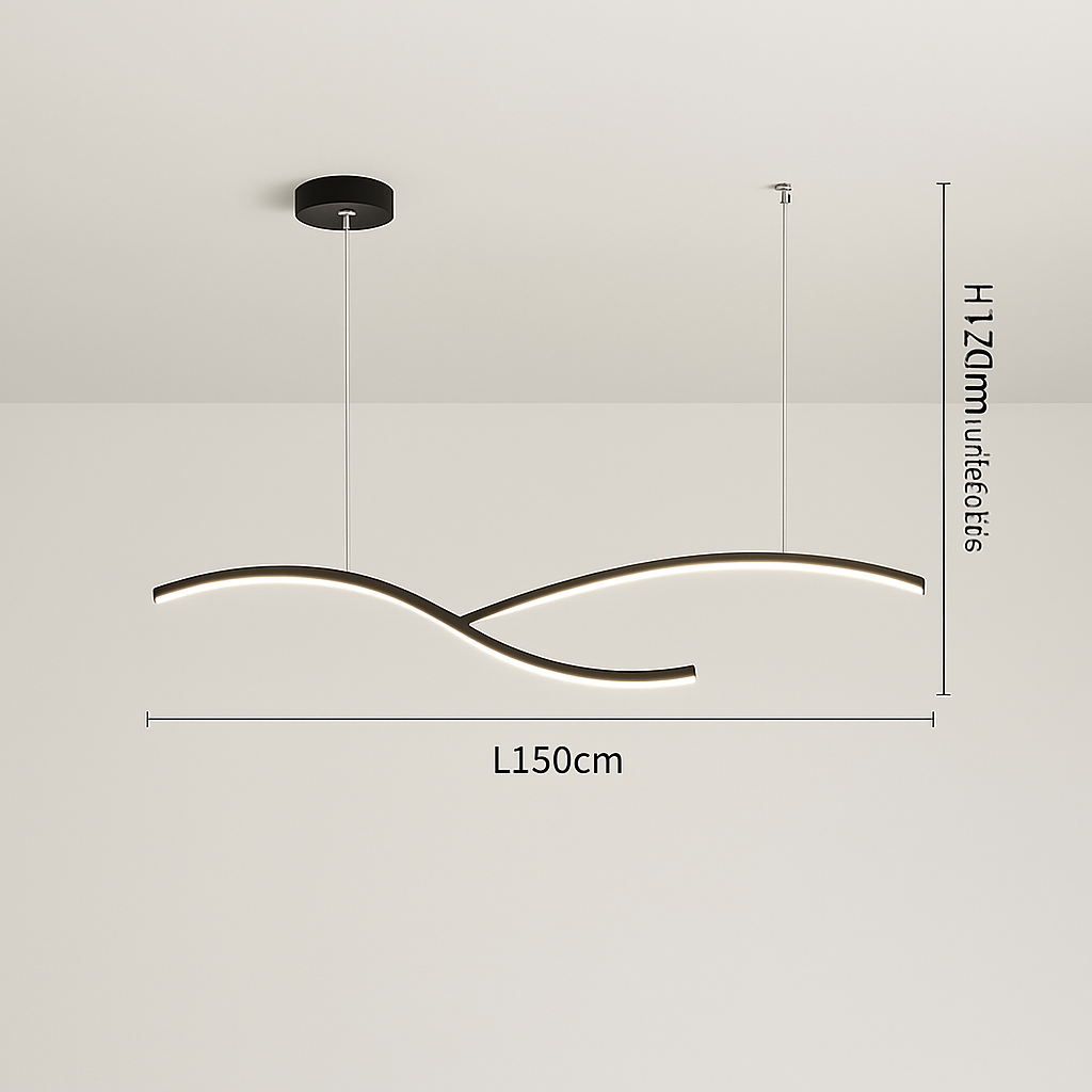 lustre suspendu moderne led avec abat-jour acrylique hyperbolique