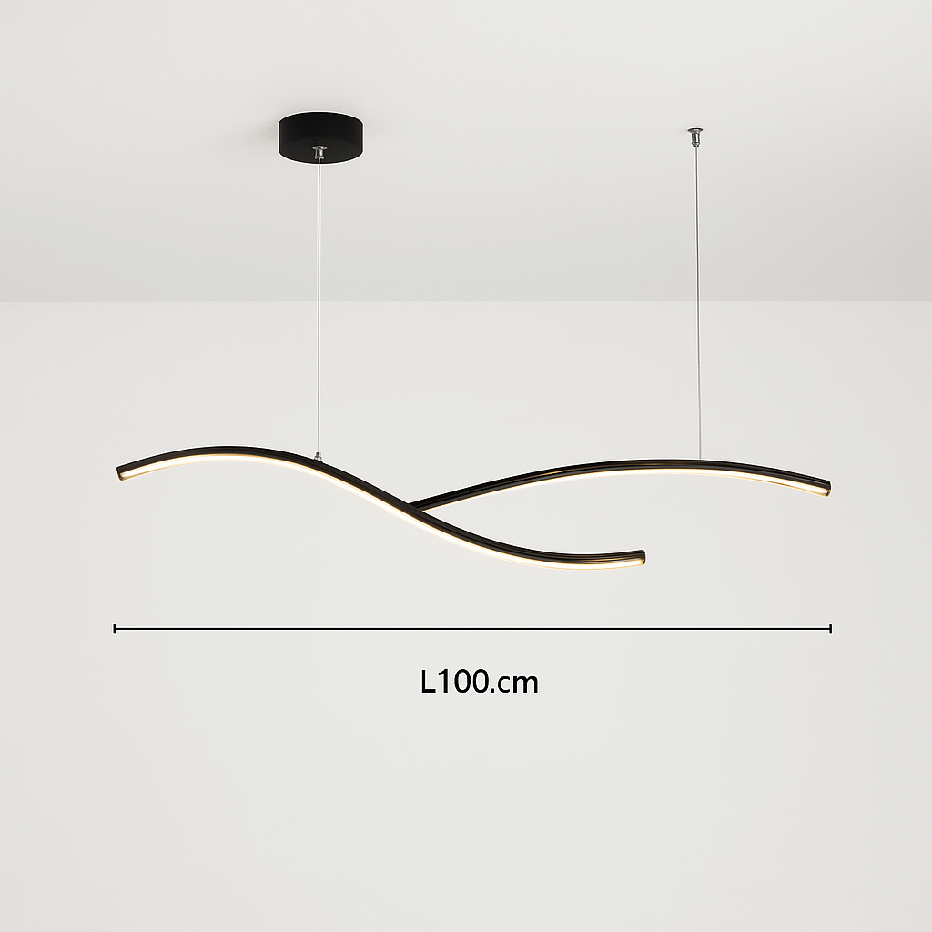 lustre suspendu moderne led avec abat-jour acrylique hyperbolique